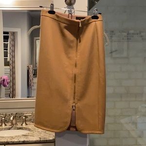 Jcrew camel pencil skirt with off center front zipper